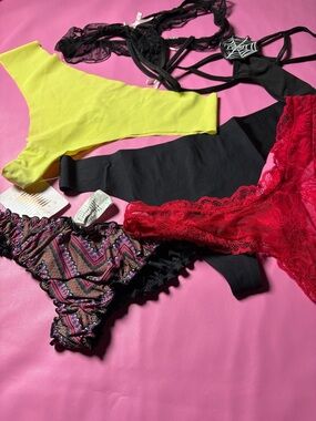 Women’s Lace & Stretch Thongs - Red, Black, Yellow, Multicolored 6️⃣